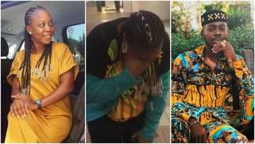 Heart-melting moment Adekunle Gold's sister bursts into tears after seeing brother's face on billboards in London (photos, video)