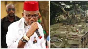 BREAKING: Panic in Abia state as soldiers allegedly gain entrance into Nnamdi Kanu’s compound