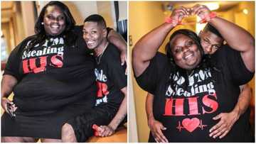Adorable pre-wedding photos of plus-sized lady and her slim boyfriend