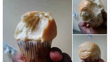 SEE GBEGE! Check out what Nigerian man found in the cupcake he bought (photos)