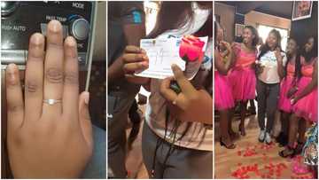 Photos of lady who was proposed to with diamond ring and N2m cheque