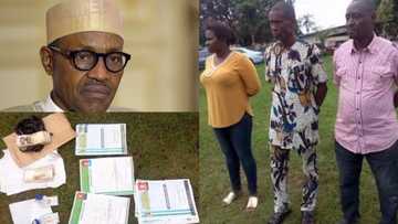 Scammers paraded in Akwa Ibom for defrauding unsuspecting victims using President Buhari's name (photos)