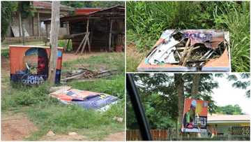 APC governorship aspirant, Babafemi Ojudu's campaign posters destroyed in Ekiti (photos)