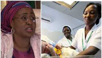Aisha Buhari ta karrama jariri na farko da aka haifa a wannan shekarar a Abuja