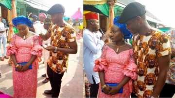 Viral photos of Nigerian bride who looked unhappy on her wedding day