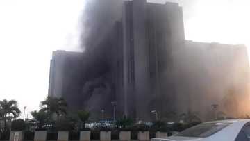 CBN headquarters in Abuja engulfed in fire (video)