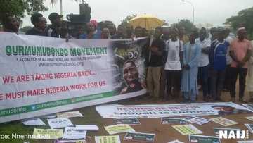 Charly Boy leads protest to demand for Buhari's return or resignation (photos, video)