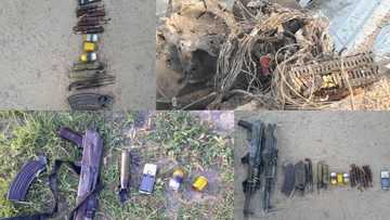 See weapons recovered from Boko Haram mercenaries by Nigerian troops