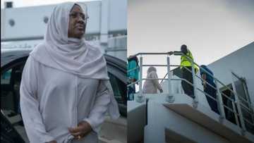 BREAKING: Aisha joins President Buhari in London (photos)