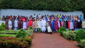 Breaking: President Buhari receives Dapchi schoolgirls in Aso Rock (photos, videos)