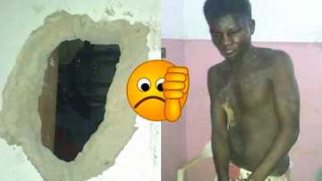 Thief caught trying to break into boutique in Delta state (photos)