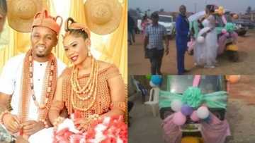 Edo in frenzy as politician arrives wedding reception with bride in a Keke Napep (photos)