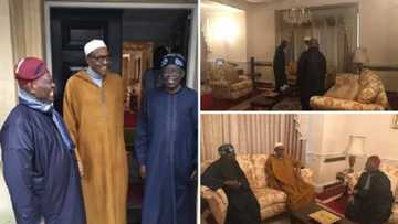 Thanks to the Almighty God, President Buhari is doing well - Nigerians react to APC leaders visit PMB in London