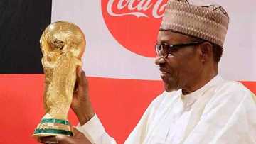 President Muhammadu Buhari receives FIFA World Cup trophy (Photos)