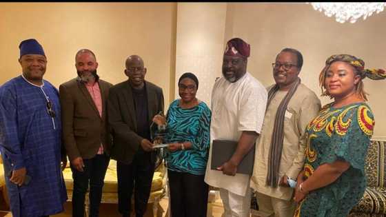 Hotunan 'ya'yan jam'iyyar APC reshen UK yayin da suka ziyarci Tinubu a Ingila