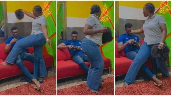 Aure Daɗi: Bidiyon Yadda Wata Mata Ta Maƙale Wa Mijinta, Ta Hana Shi Rawar Gaban Hantsi