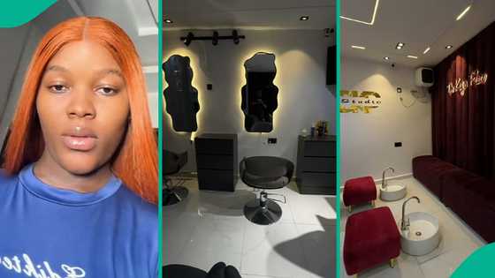 Nigerian lady overjoyed after building business place from scratch, video shows transformation