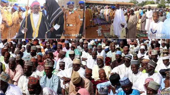 Eid el-Fitri: Worshippers break FG's new lockdown rules in Katsina, troop maskless to praying ground