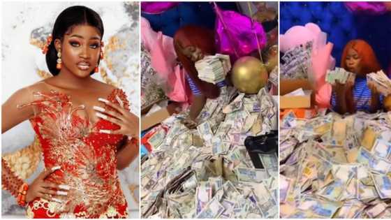 TikTok star Beauty Goddess swims in pool of cash that she was sprayed on birthday, video trends online