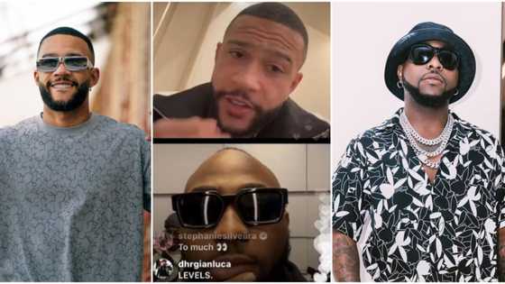 Davido, Barcelona's Memphis Depay speak on live video ahead of O2 show, footballer promises singer a gift