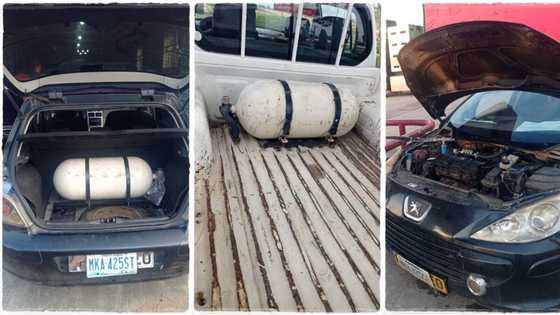 "It costs 70% less to use gas": Nigerian man shows cars converted to use CNG gas, cylinder seen inside boot