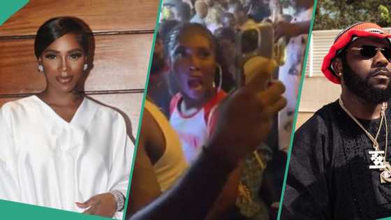 Tiwa Savage's jaw drops as she sees Odumodublvck's massive, long blunt, video causes stir