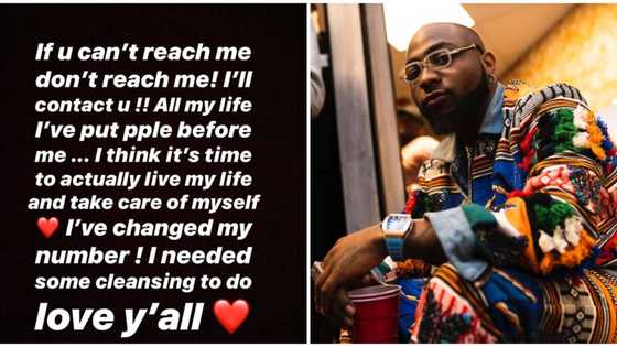 PSA: Davido has changed his number and wants everyone to know, says he has been putting others first and it's time to live his life