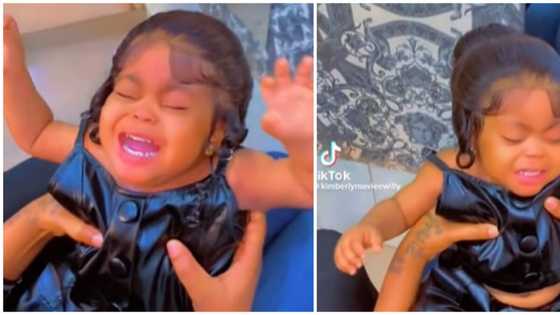 Viral video of little girl with lace frontal sparks outrage online: "This baby is too young for this"