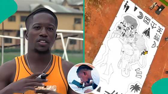 Nigerian artist attempts Guinness World Record for largest drawing by mouth, explains why