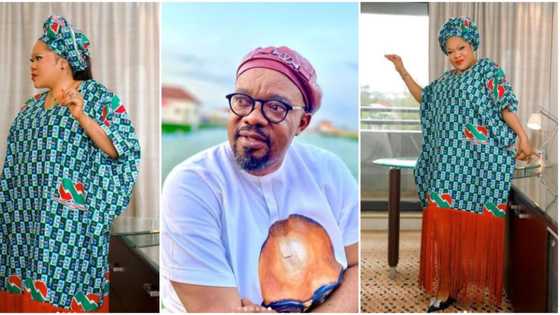 “Asiwaju baby wey set”: Fans react as Toyin Abraham drips, attends president's inauguration, pics trends