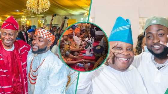 Adorable moment Davido acknowledged his elders before sitting trends: "True Yoruba son of d soil"