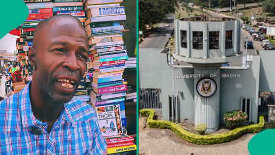 Man selling books opposite University of Ibadan for 17 years opens up, explains why he does so