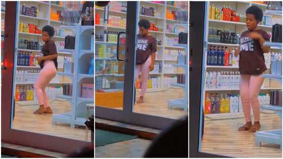 Lady dances inside shop during work hours to entertain herself, her boss catches her, releases clip