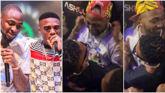 Love wins as Wizkid and Davido share passionate hug after many years, reunion video goes viral, fans jubilate