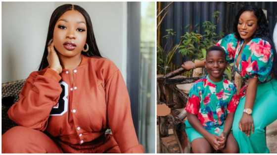 BBNaija star Jackie B melts hearts as she rocks matching outfit with son Nathan
