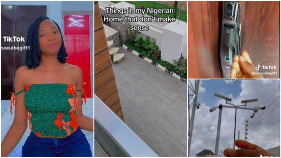 "Real odogwu": Lady shares video of house with camera, bulletproof doors, gym centre for family members