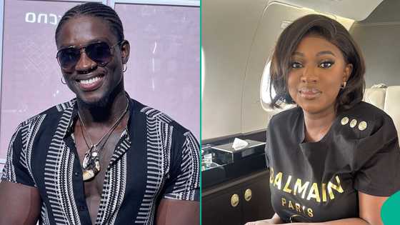 VDM, Yvonne Jegede sparks comments over romantic clip: "Love the smile on ratel president's face"