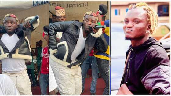 "Winter jacket in Nigeria?" Many express disbelief over Portable's outfit to Akarigbo of Remo's 60th birthday