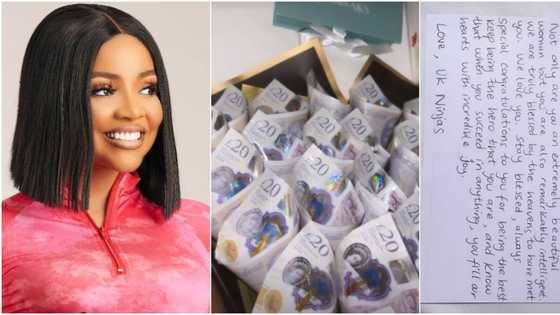 BBNaija Nengi gushes as UK fans gift her bouquet of £20, sweet note during visit to country