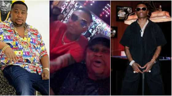 "Your own no go spoil": Cubana Chiefpriest prays as he ends beef with Wizkid, chills with singer, fans react