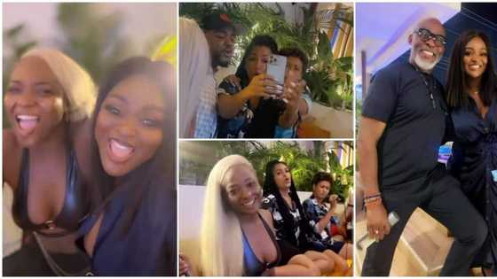 Jackie Appiah hosts celebrity friends in mansion, pop expensive bottles and drinks