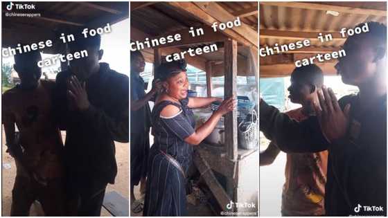 "Do you have frogs": Nigerian man behaves like Chinese in restaurant with interpreter, speaks fake language