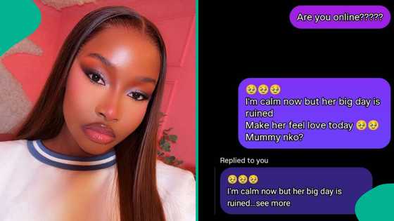 Lady shares chat with Ilebaye's alleged elder sister Blessing amid viral clash with dad