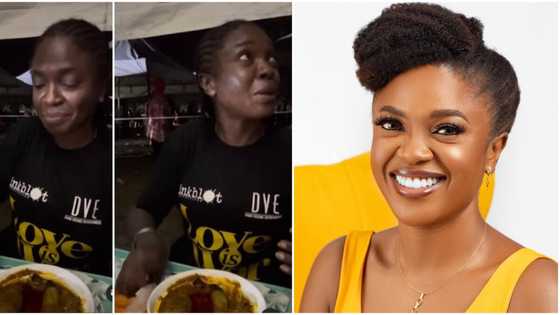 "God bless u": Video of actress Omoni Oboli eating her 1st meal at her polling unit after midnight moves many