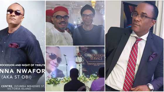 Nollywood stars storm Saint Obi's candlelight service, photos emerge: "Rest in peace, my favourite actor"