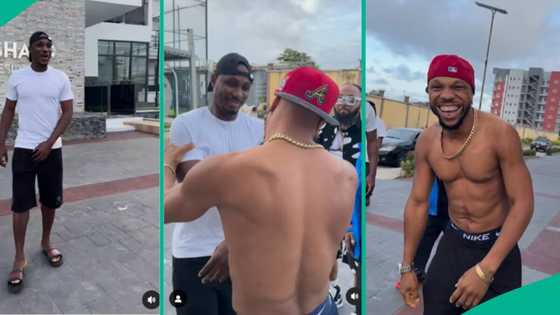 Charles Okocha visit Jude Ighalo at his Lekki home, clip goes viral, fans react: "No wound am na"