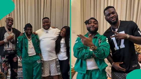 Chiefpriest makes special prayer as he hosts Davido, Osimhen, Boniface at home: “Money too sweet”