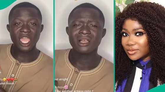Man cries in video after getting unexpected message from Mercy Johnson Okojie, people react