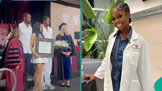 Sister of Nigerian lady who was found dead in US apartment represents her on graduation day