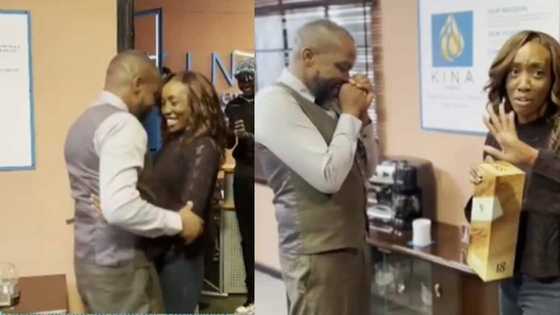 Jimmi Gathu sheds tears as Yvonne Okwara gifts him 18-year-old Johnnie Walker Whiskey for mentoring her